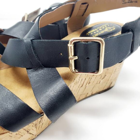 I Love Comfort Memo Tech Black Open-Toe Wedge SIZE 7 - Picture 13 of 13